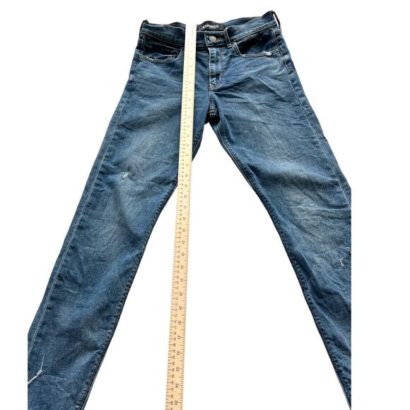 Express Original Vintage Skinny High Rise Distressed Frayed Women's Size 0 - Picture 5 of 8